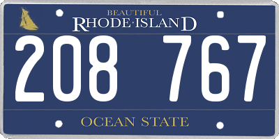 RI license plate 208767