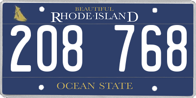 RI license plate 208768