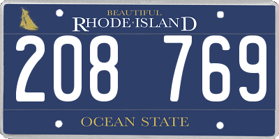 RI license plate 208769
