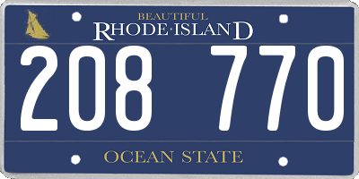 RI license plate 208770