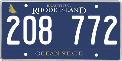 RI license plate 208772