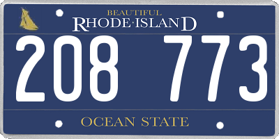 RI license plate 208773