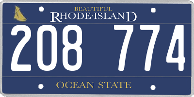 RI license plate 208774