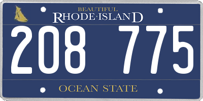 RI license plate 208775