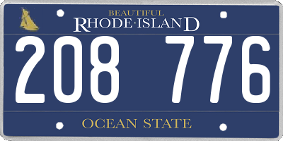 RI license plate 208776