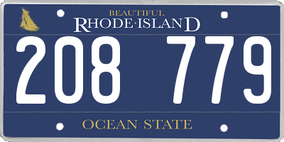 RI license plate 208779