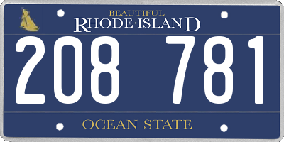 RI license plate 208781