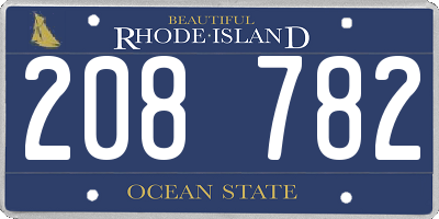 RI license plate 208782
