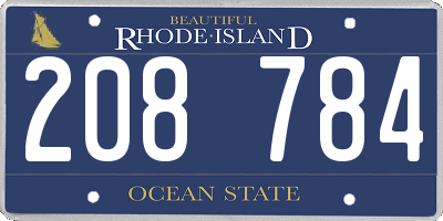 RI license plate 208784