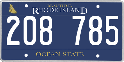 RI license plate 208785