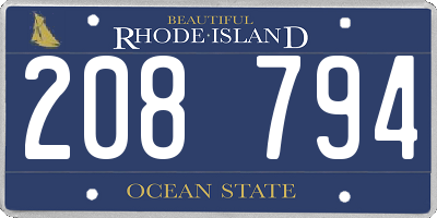 RI license plate 208794