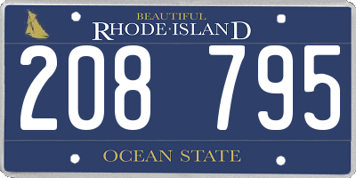 RI license plate 208795