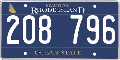 RI license plate 208796
