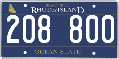 RI license plate 208800