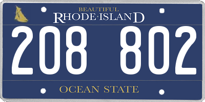 RI license plate 208802