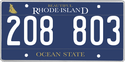 RI license plate 208803