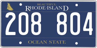 RI license plate 208804