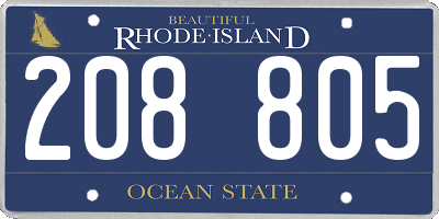 RI license plate 208805
