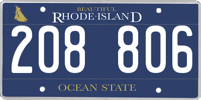 RI license plate 208806