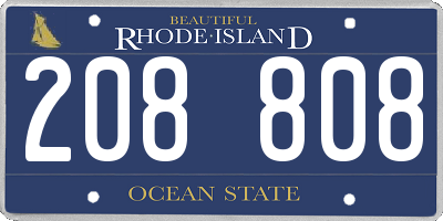RI license plate 208808