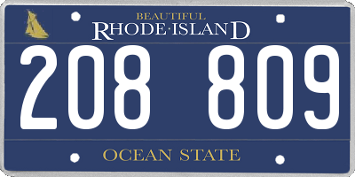 RI license plate 208809