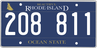 RI license plate 208811