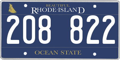 RI license plate 208822