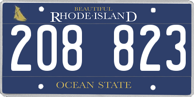 RI license plate 208823