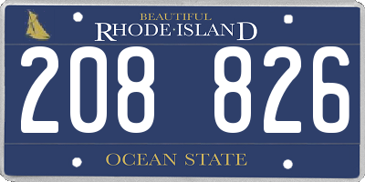 RI license plate 208826