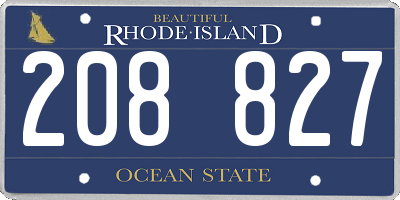 RI license plate 208827