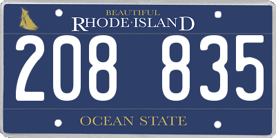 RI license plate 208835
