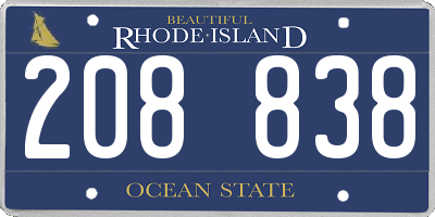 RI license plate 208838