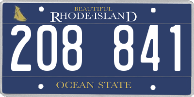 RI license plate 208841