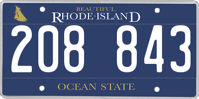 RI license plate 208843