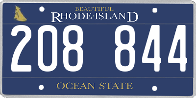 RI license plate 208844
