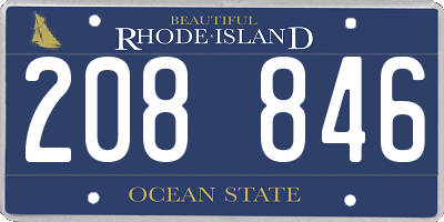 RI license plate 208846