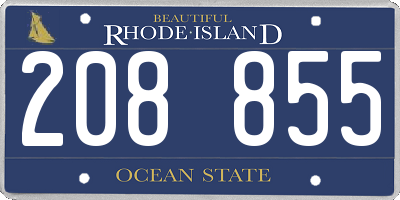 RI license plate 208855