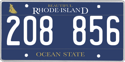 RI license plate 208856