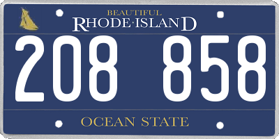 RI license plate 208858
