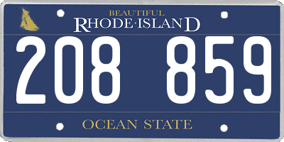 RI license plate 208859