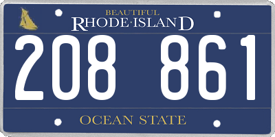 RI license plate 208861