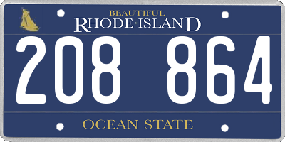 RI license plate 208864