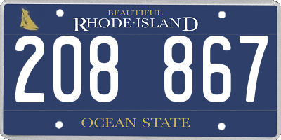 RI license plate 208867