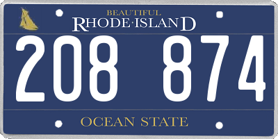 RI license plate 208874