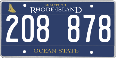 RI license plate 208878