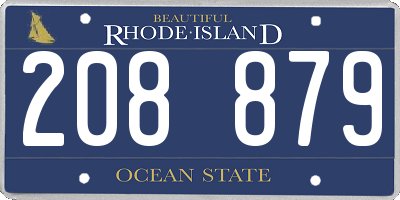 RI license plate 208879