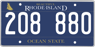 RI license plate 208880