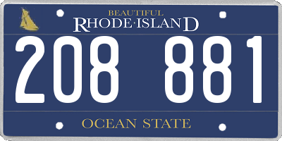 RI license plate 208881