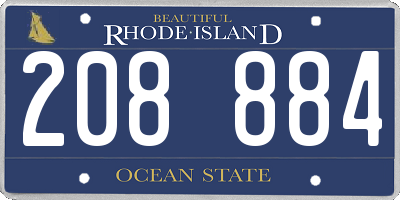 RI license plate 208884