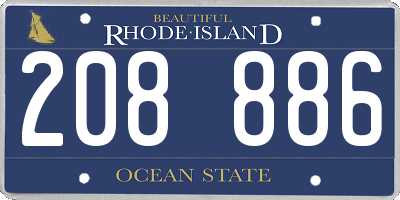 RI license plate 208886
